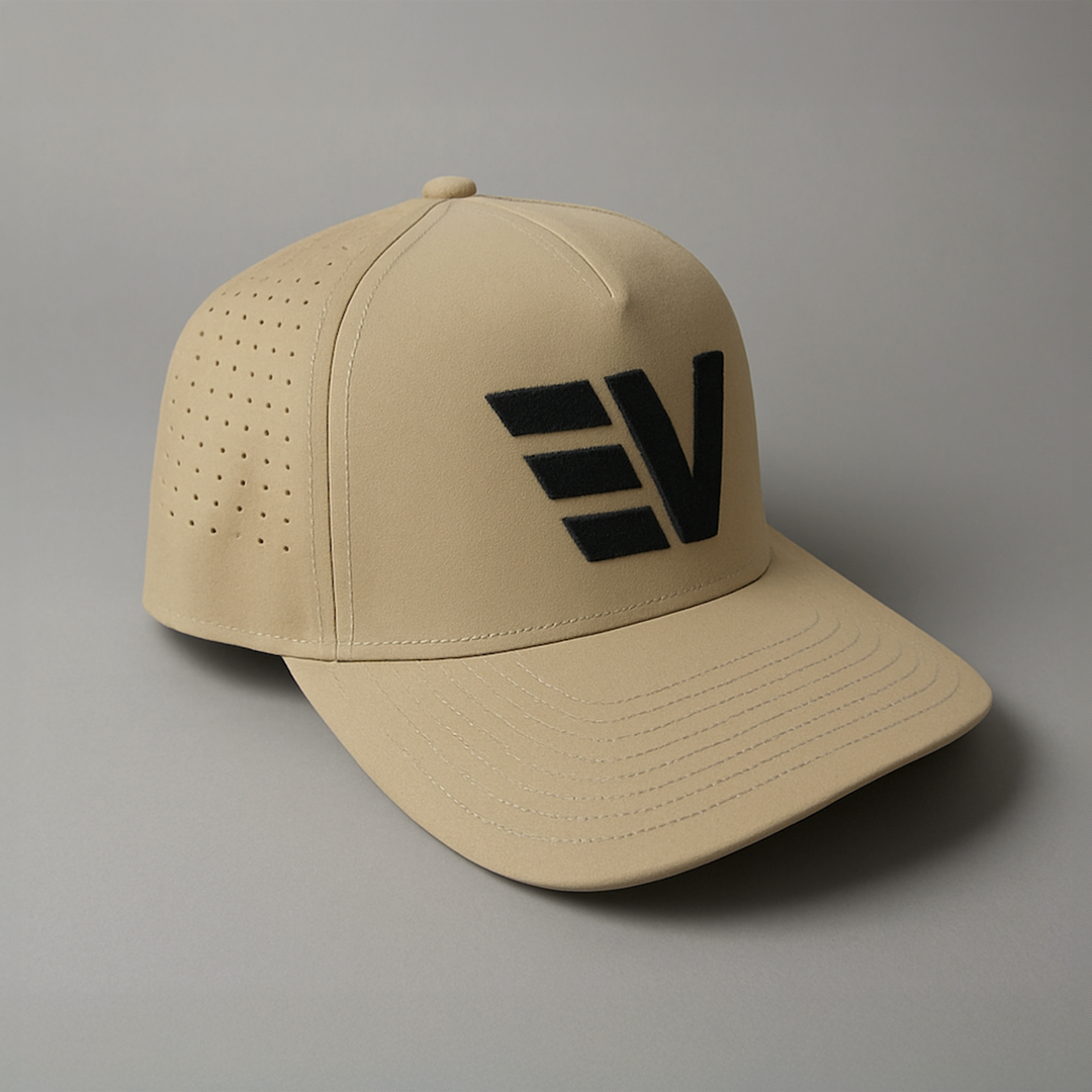 Beige/Black Hat
